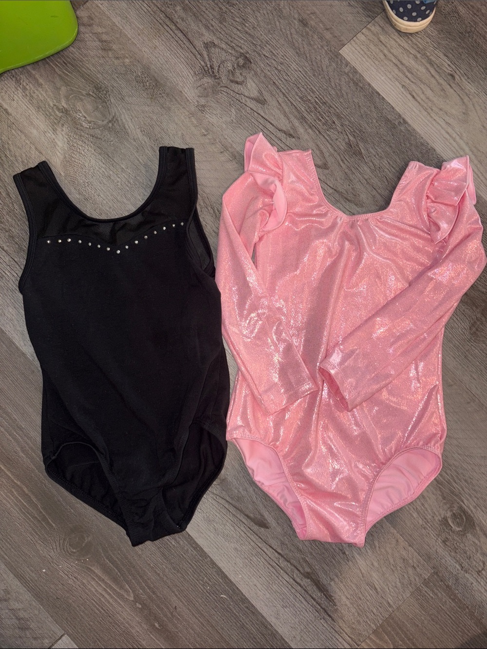 Cat & Jack Black and Pink Girls' Sparkle One-Piece Leotards